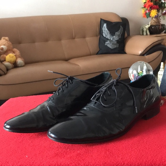 💯AUTHENTIC BURBERRY OXFORD MENS SHOES VINTAGE PATENT - Picture 9 of 16